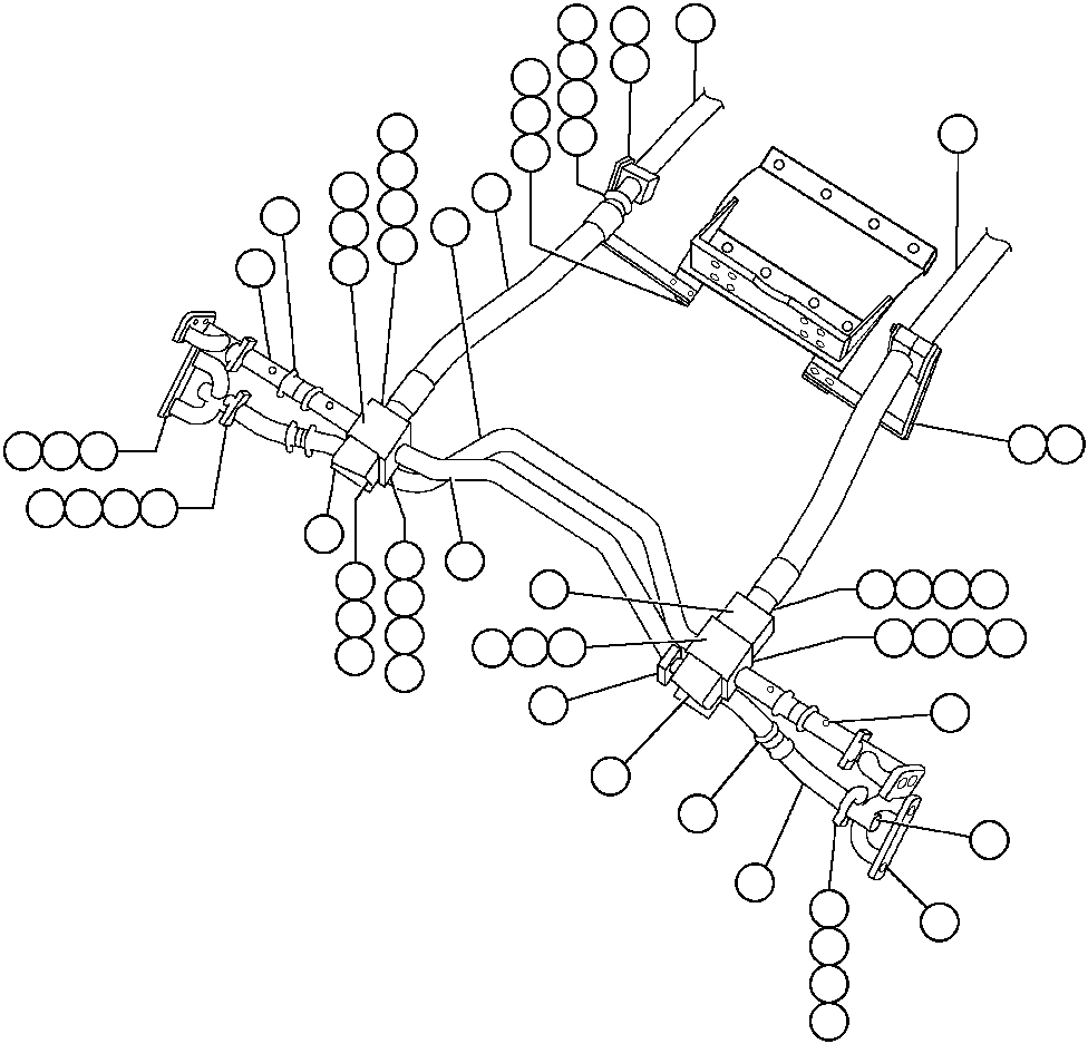 Komatsu parts book diagram for AFP49-A thru E  530M  S/N A30001-A30008 (DH627-0): REAR BRAKE COOLING PIPING