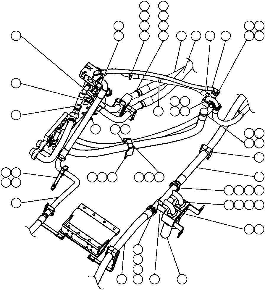 Komatsu parts book diagram for AFP49-A thru E  530M  S/N A30001-A30008 (DH627-0): BRAKE COOLING PIPING - 1
