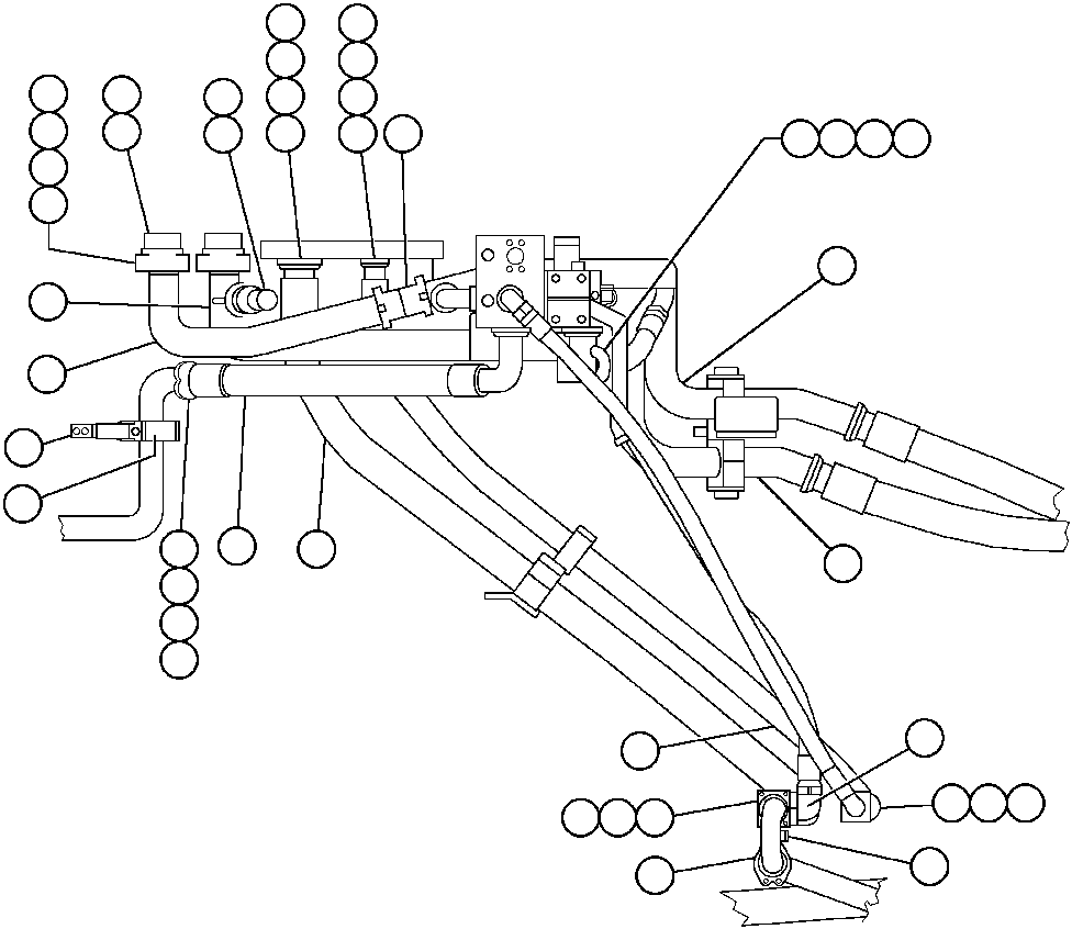 Komatsu parts book diagram for AFP49-A thru E  530M  S/N A30001-A30008 (DH627-0): BRAKE COOLING PIPING - 2