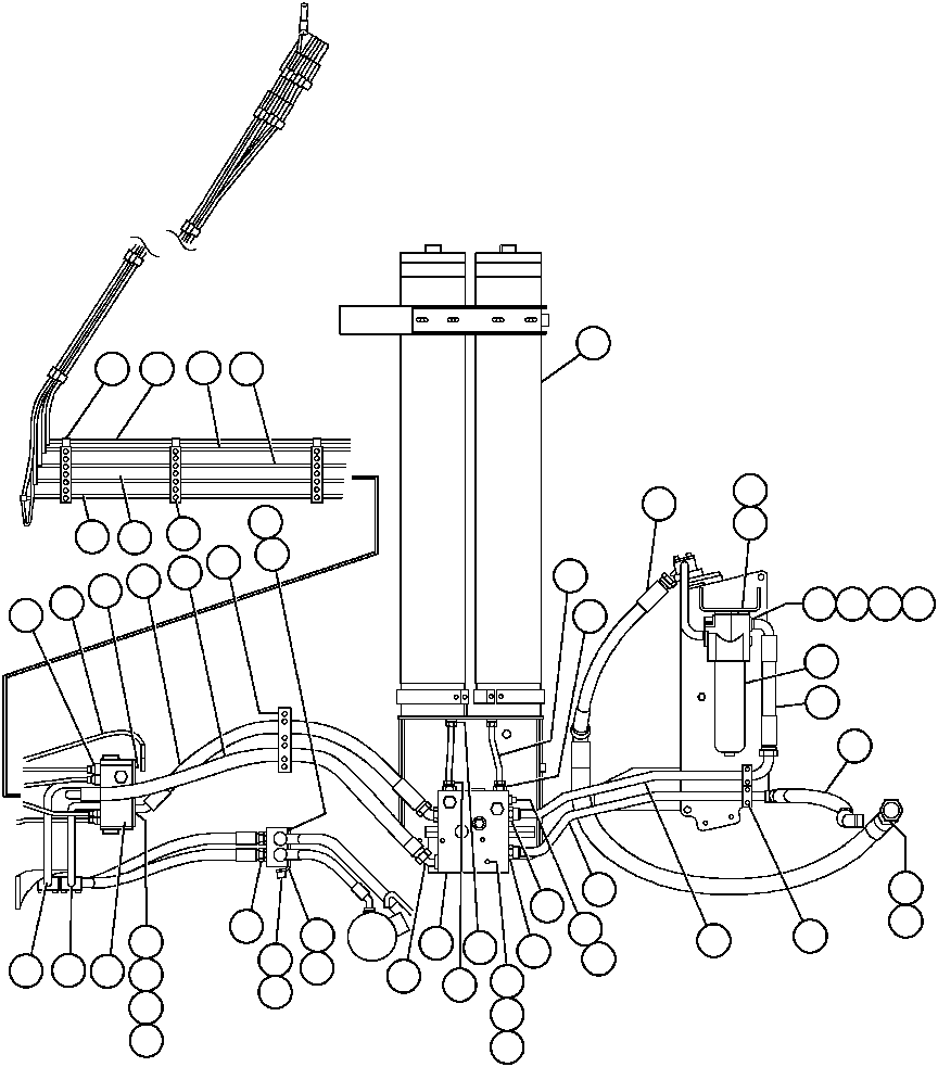 Komatsu parts book diagram for AFP49-A thru E  530M  S/N A30001-A30008 (DH627-0): STEERING PIPING - 1