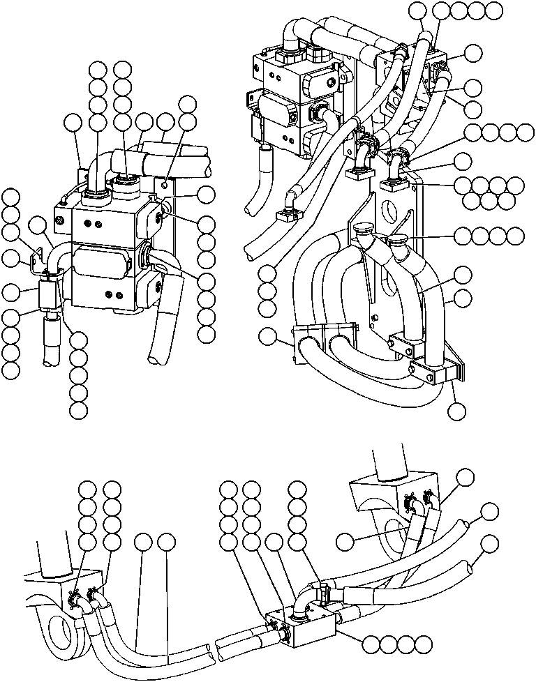 Komatsu parts book diagram for AFP49-A thru E  530M  S/N A30001-A30008 (DH627-0): HOIST PIPING