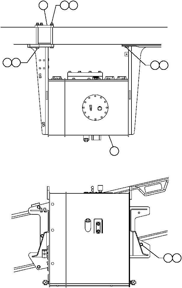 Komatsu parts book diagram for AFP49-A thru E  530M  S/N A30001-A30008 (DH627-0): HYDRAULIC TANK INSTALLTION