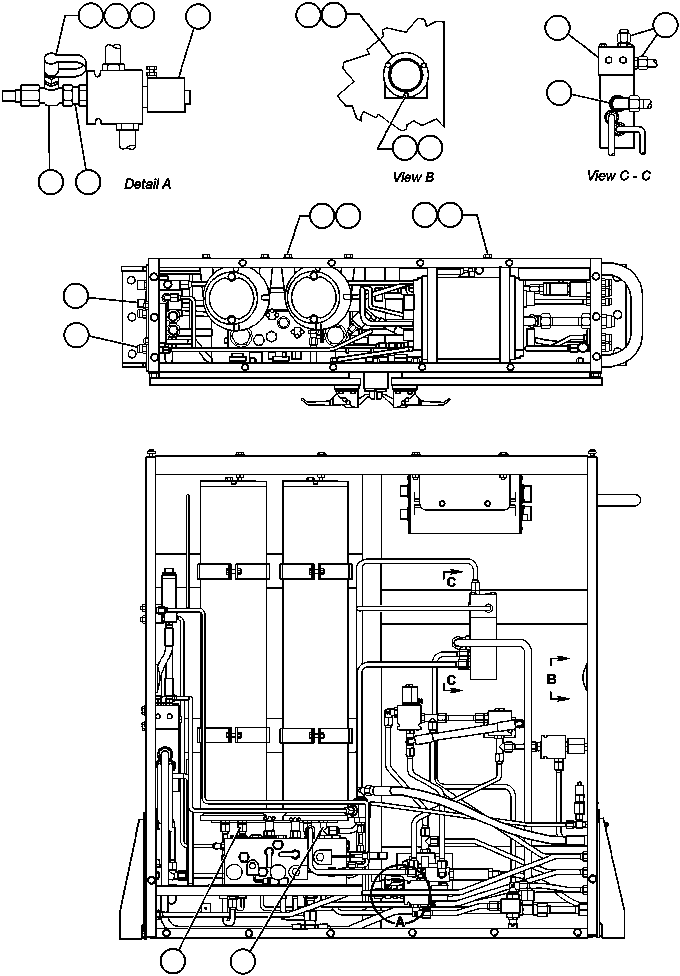Komatsu parts book diagram for AFP49-A thru E  530M  S/N A30001-A30008 (DH627-0): HYDRAULIC CABINET - 3