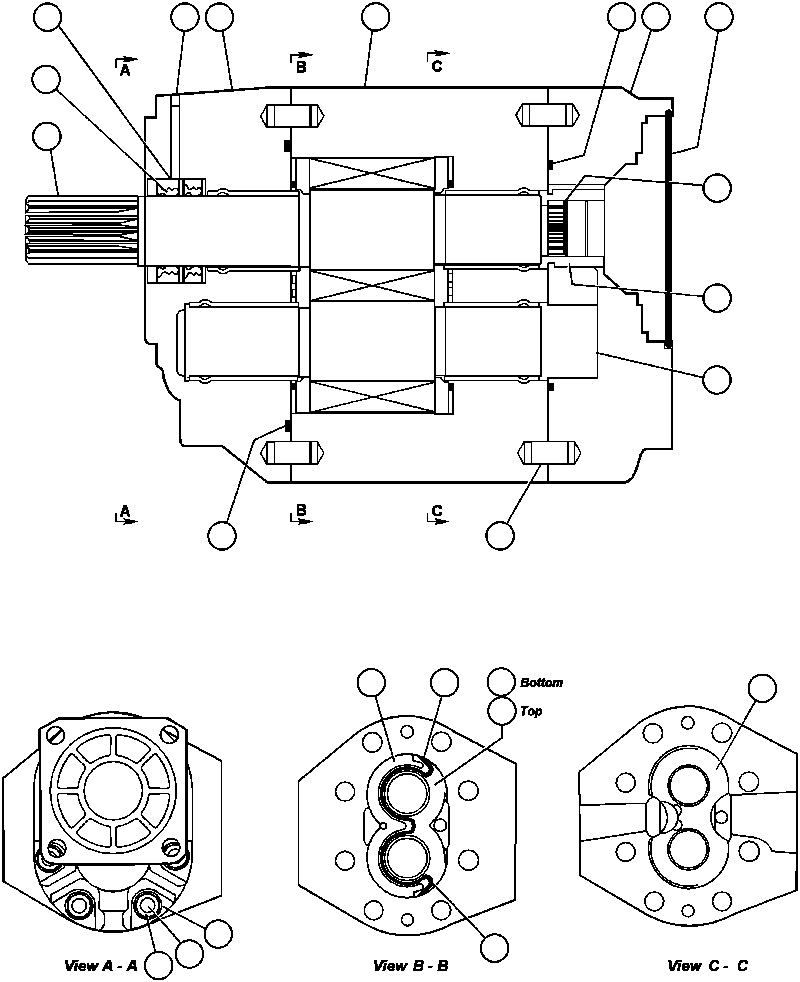 Komatsu parts book diagram for AFP49-A thru E  530M  S/N A30001-A30008 (DH627-0): TRANSMISSION PUMP (MODIFIED) (EG3548)
