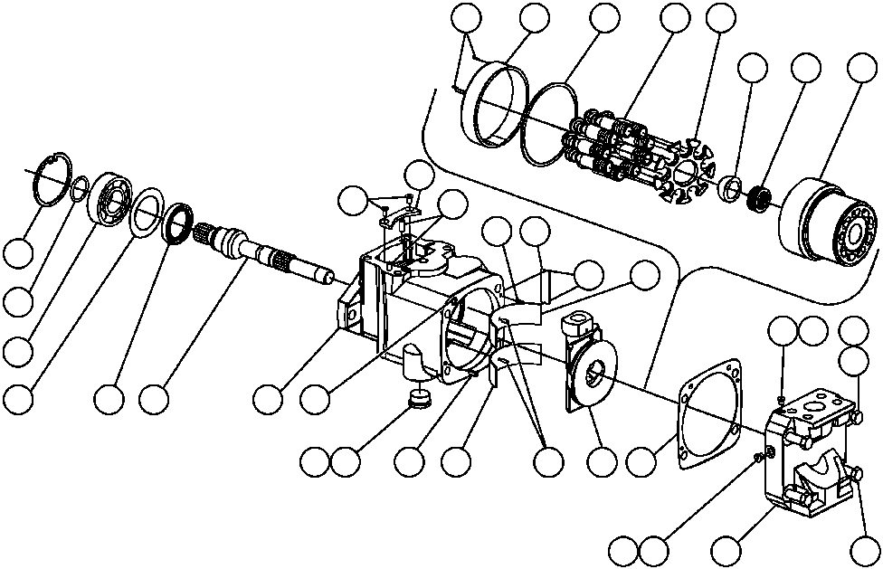 Komatsu parts book diagram for AFP49-A thru E  530M  S/N A30001-A30008 (DH627-0): PUMP - STEERING/BRAKE (PISTON SECTION) (PB9522)