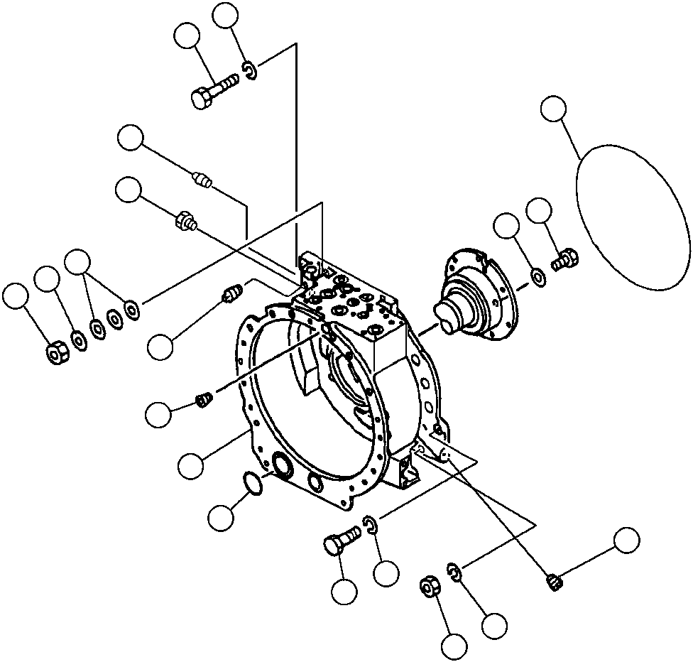Komatsu parts book diagram for AFP49-A thru E  530M  S/N A30001-A30008 (DH627-0): CONVERTER HOUSING