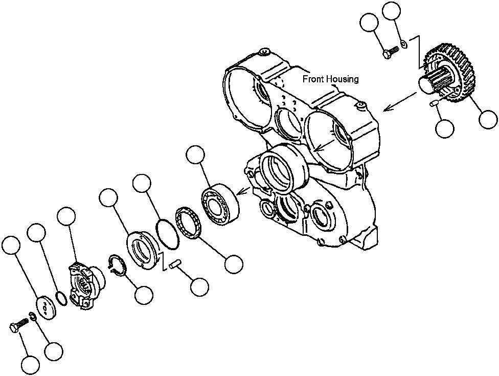 Komatsu parts book diagram for AFP49-A thru E  530M  S/N A30001-A30008 (DH627-0): INPUT DRIVE