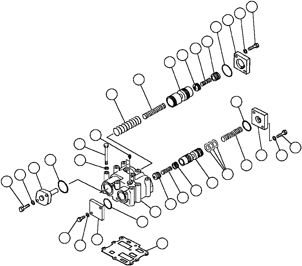 Komatsu parts book diagram for AFP49-A thru E  530M  S/N A30001-A30008 (DH627-0): MAIN RELIEF & CONVERTER REGULATOR VALVE ASSM.