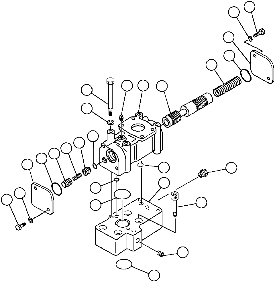 Komatsu parts book diagram for AFP49-A thru E  530M  S/N A30001-A30008 (DH627-0): CONVERTER OUTLET RELIEF VALVE ASSEMBLY