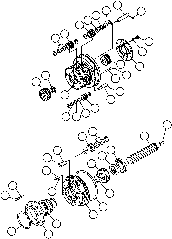 Komatsu parts book diagram for AFP49-A thru E  530M  S/N A30001-A30008 (DH627-0): CARRIER ASSEMBLIES