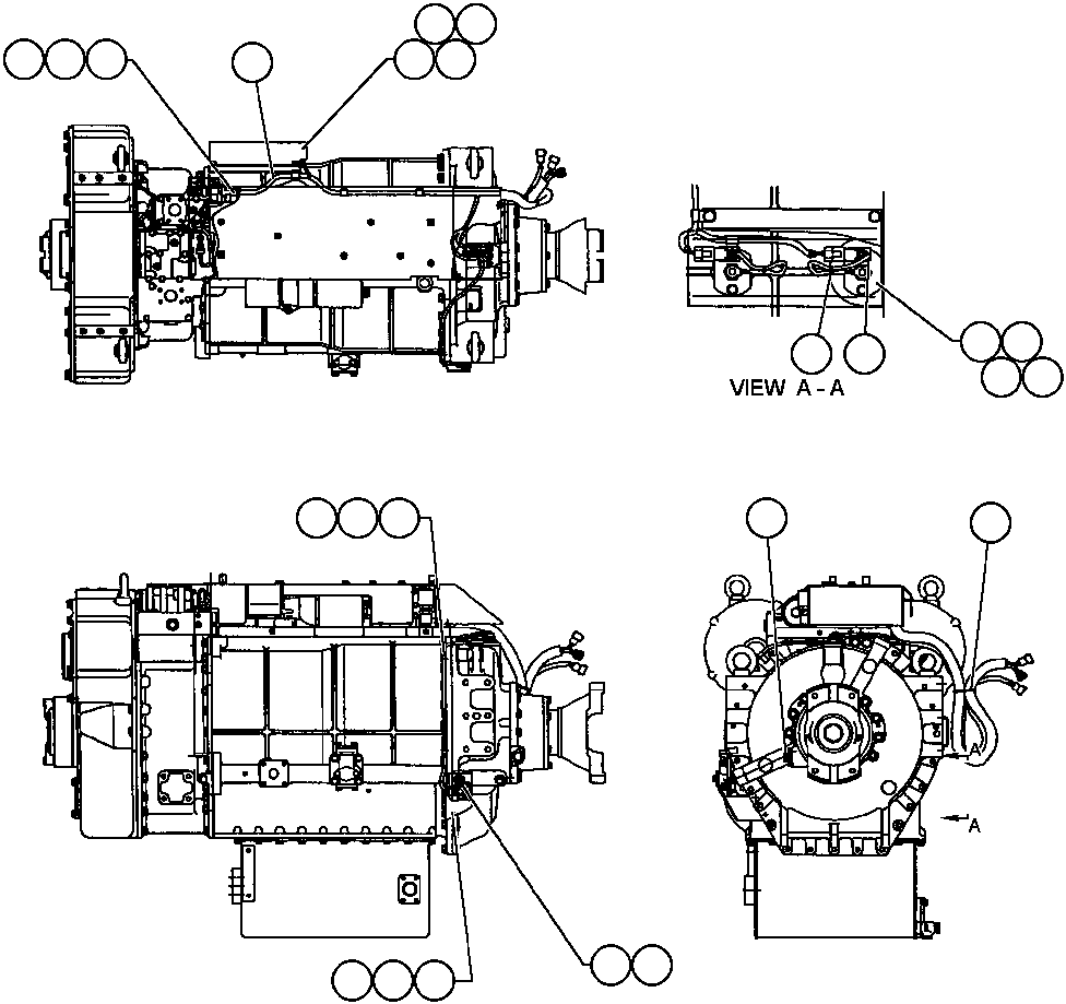 Komatsu parts book diagram for AFP49-A thru E  530M  S/N A30001-A30008 (DH627-0): TRANSMISSION CONTROL SENSORS