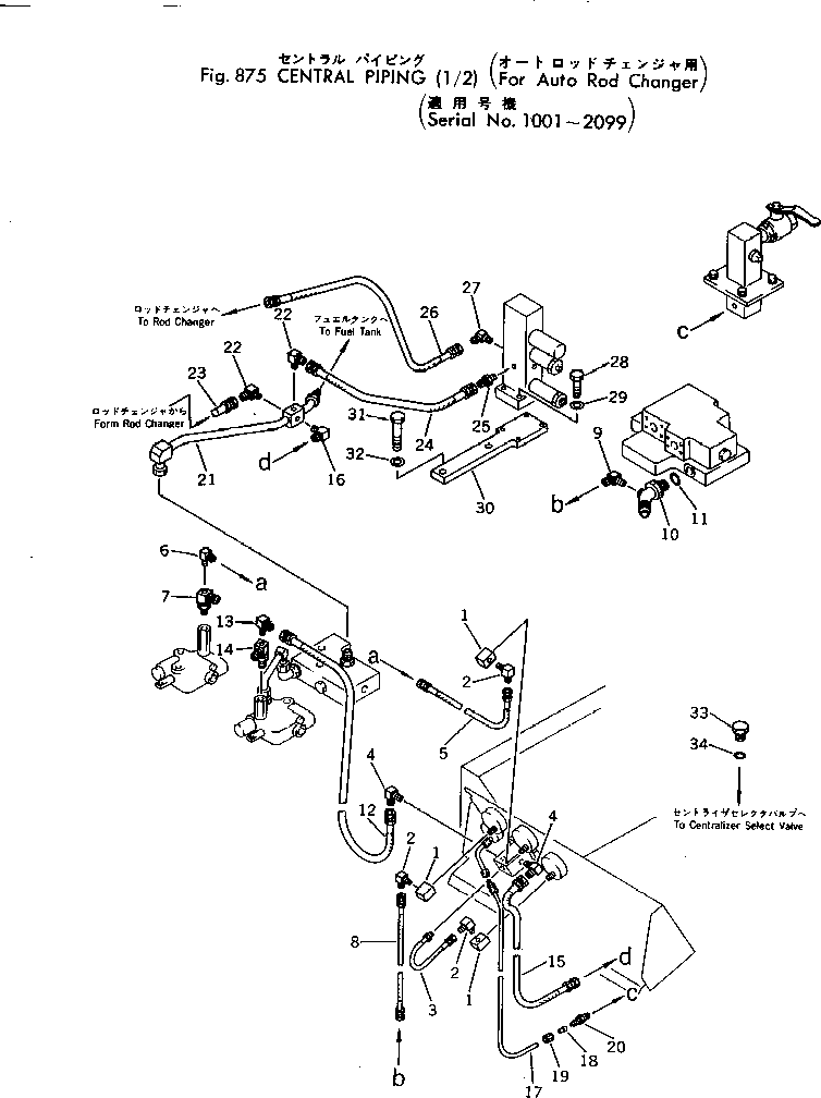Other Komatsu / BC100-1 S/N 1001-UP(bc100-1c) / CENTRAL PIPING (1/2)(FOR AUTO ROD CHANGER)(#1001-2099)(240120 : 875) Other Komatsu / BC100-1 S/N 1001-UP(bc100-1c) / CENTRAL PIPING (1/2)(FOR AUTO ROD CHANGER)(#1001-2099)(240120 : 875)