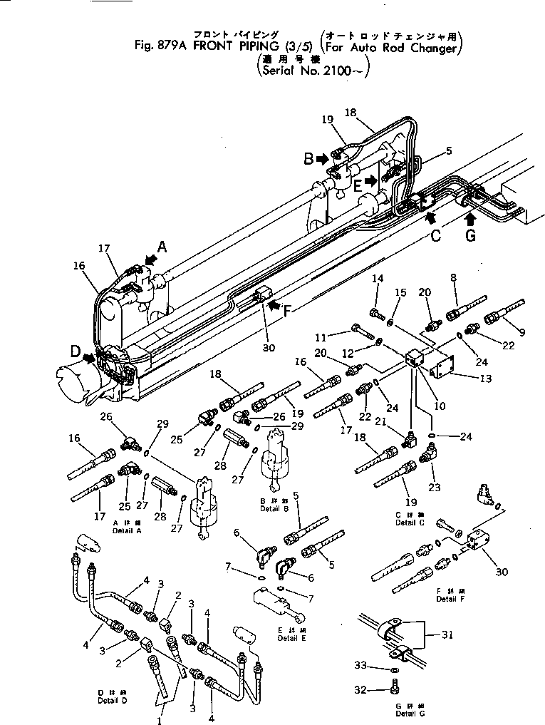 Other Komatsu / BC100-1 S/N 1001-UP(bc100-1c) / FRONT PIPING (3/5)(FOR AUTO ROD CHANGER)(#2100-)(240210 : 879A) Other Komatsu / BC100-1 S/N 1001-UP(bc100-1c) / FRONT PIPING (3/5)(FOR AUTO ROD CHANGER)(#2100-)(240210 : 879A)