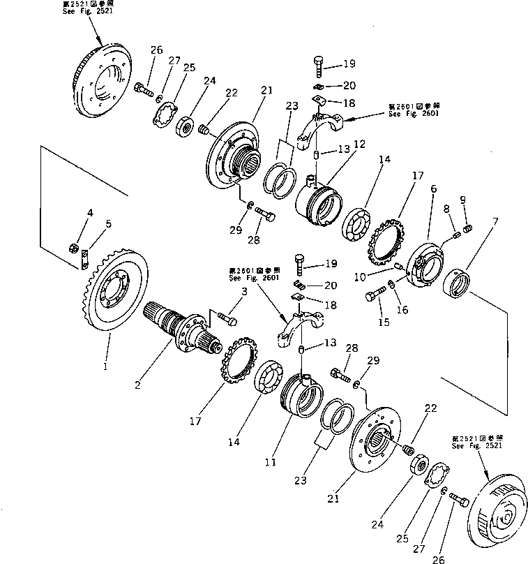 Other Komatsu / BF60-1 S/N 1001-UP(bf60-1r) / BEVEL GEAR AND SHAFT(060230 : 2611) Other Komatsu / BF60-1 S/N 1001-UP(bf60-1r) / BEVEL GEAR AND SHAFT(060230 : 2611)