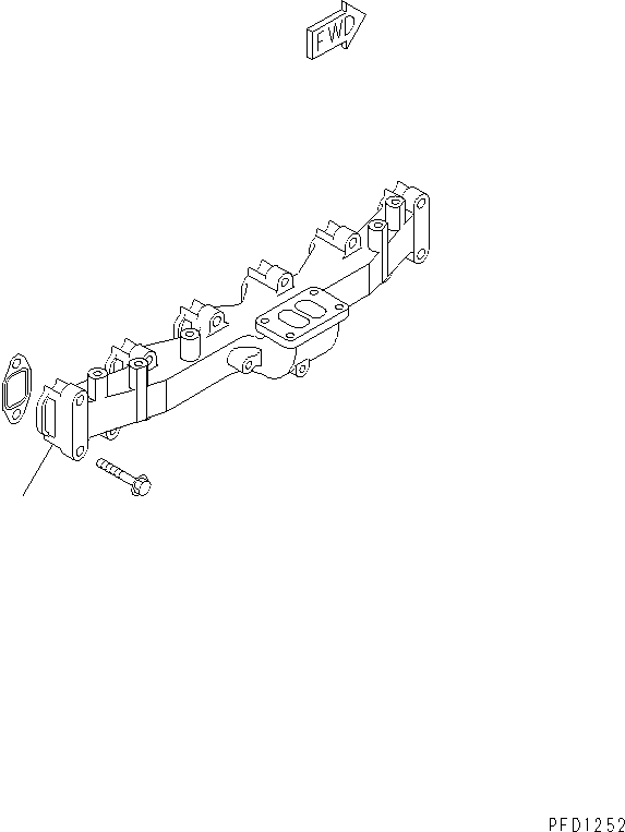 Komatsu parts book diagram for S6D102E-1C-Z S/N 26200929-UP: EXHAUST MANIFOLD(#26201318-)