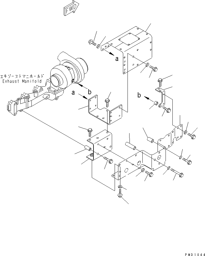 Komatsu parts book diagram for S6D102E-1C-Z S/N 26200929-UP: HEAT SHIELD(#26200929-26220700)