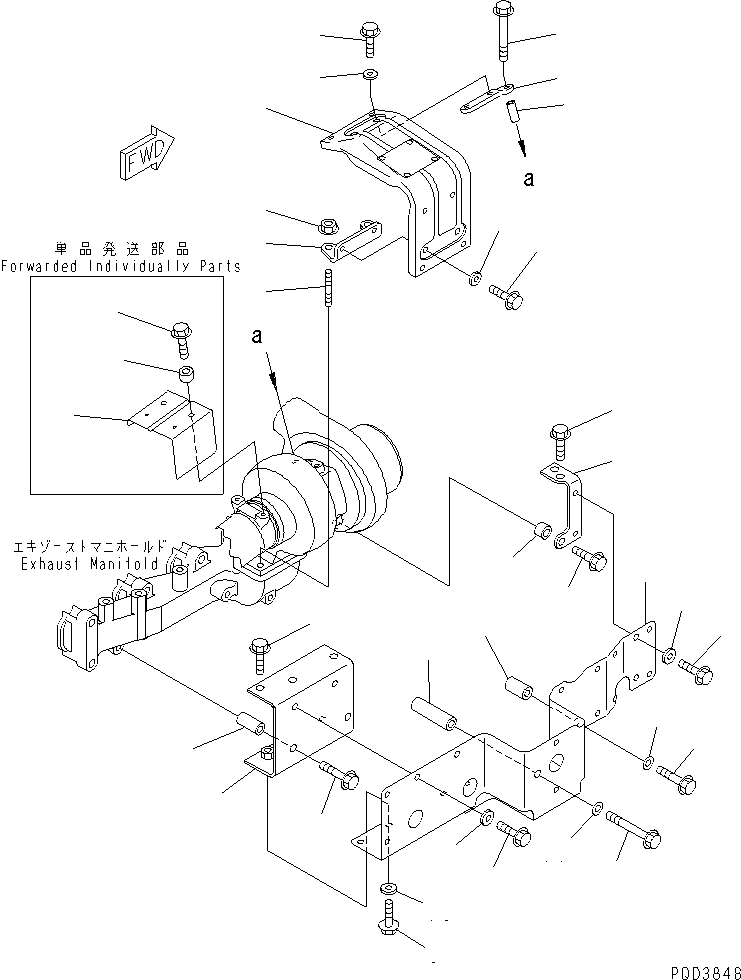 Komatsu parts book diagram for S6D102E-1C-Z S/N 26200929-UP: HEAT SHIELD (TUNNEL SEPC.) (CERAMIC TYPE)(#26231952-26247228)