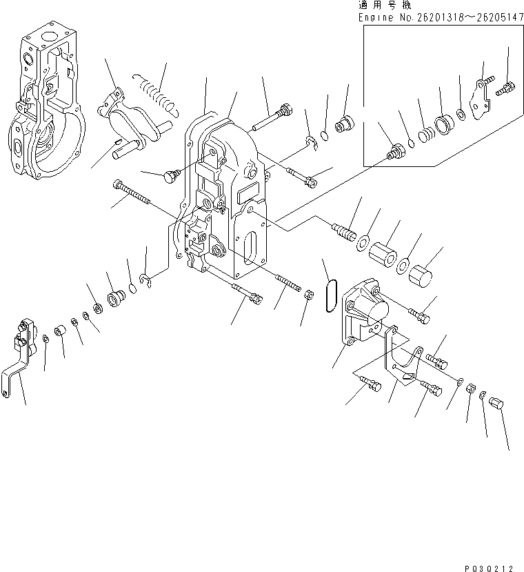 Komatsu parts book diagram for S6D102E-1C-Z S/N 26200929-UP: FUEL INJECTION PUMP (GOVERNOR) (2/2) (INNER PARTS)(#26201318-)