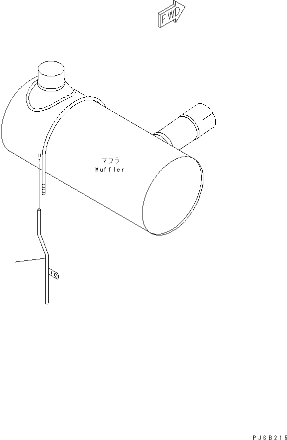 Komatsu parts book diagram for S6D102E-1C-Z S/N 26200929-UP: MUFFLER DRAIN TUBE (ORDERING TRANSFERRED PARTS)(#26252548-)