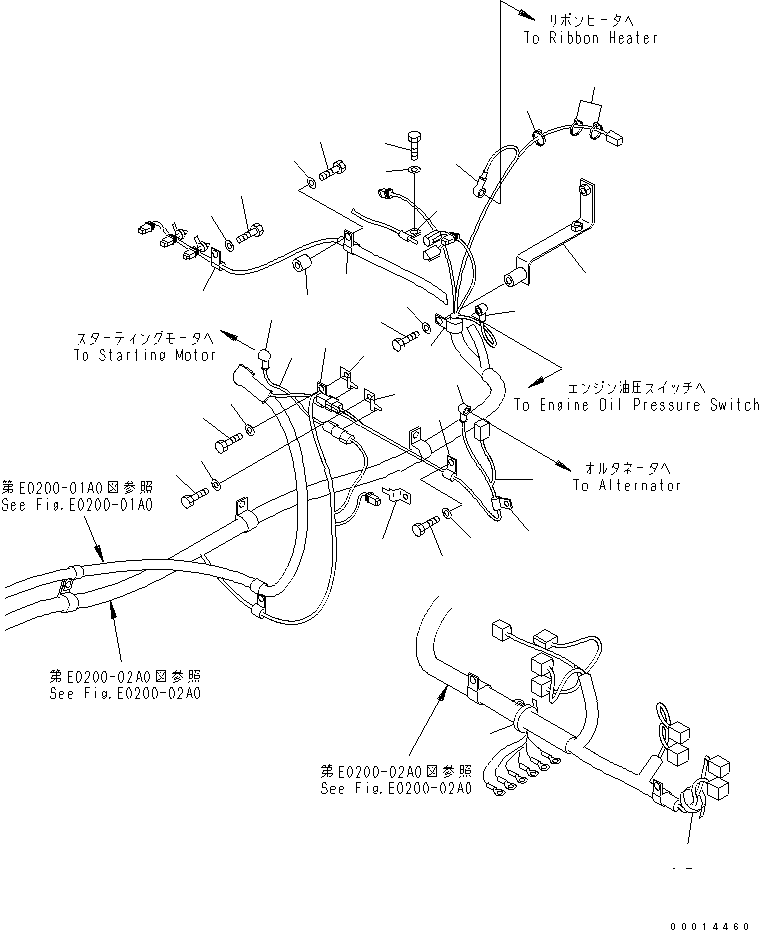 Other Komatsu / BP500-7-M1 S/N 20002-UP(bp500-7r) / WIRING (MAIN HARNESS) (CLIP) (2/2)(120060 : E0200-04A0)
