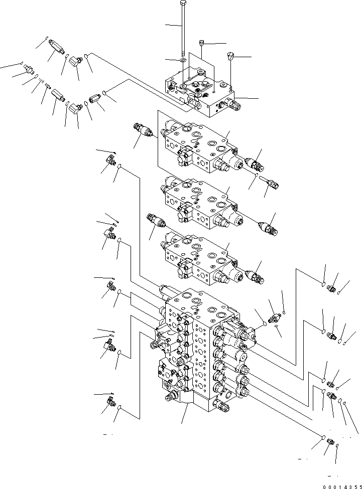 Other Komatsu / BP500-7-M1 S/N 20002-UP(bp500-7r) / MAIN VALVE (CONNECTING PARTS) (1/2)(150020 : H0120-01A0)