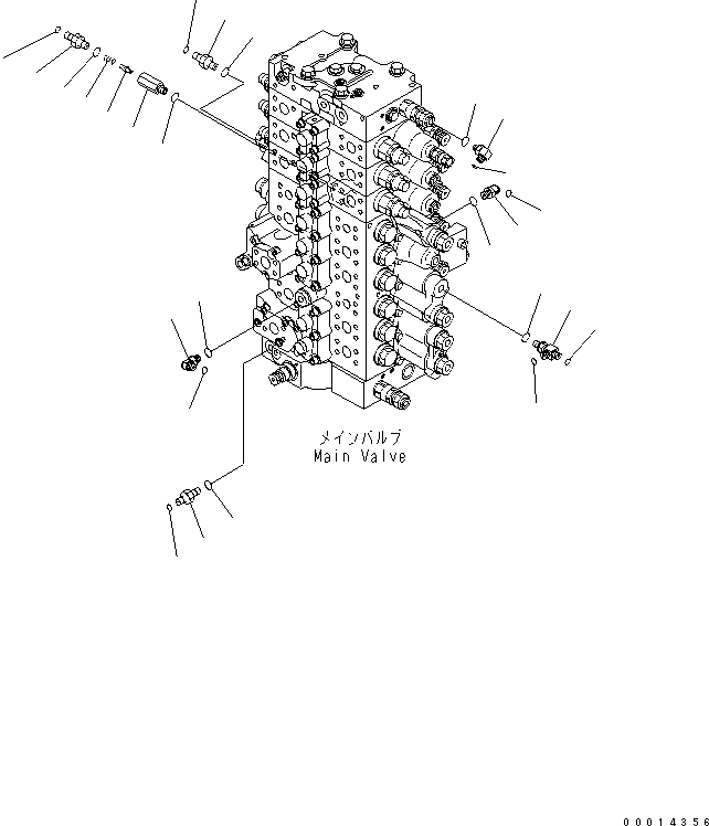 Other Komatsu / BP500-7-M1 S/N 20002-UP(bp500-7r) / MAIN VALVE (CONNECTING PARTS) (2/2)(150030 : H0120-02A0)
