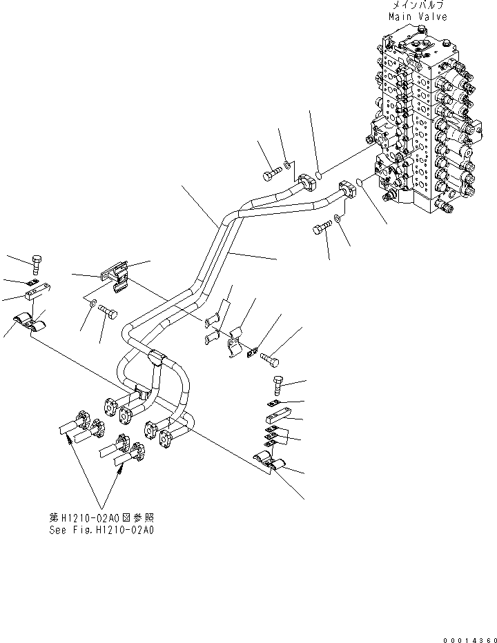 Other Komatsu / BP500-7-M1 S/N 20002-UP(bp500-7r) / BOOM LINE (BOOM LINES)(150110 : H1210-01A0)
