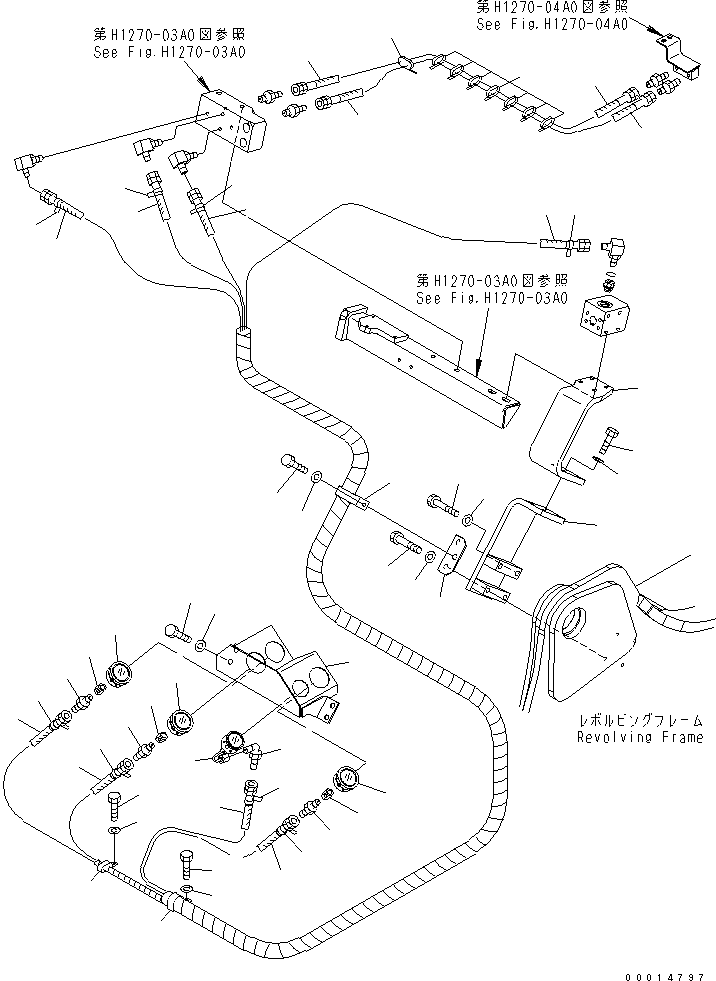 Other Komatsu / BP500-7-M1 S/N 20002-UP(bp500-7r) / ATTCHMENT LINE (PRESSUER GAUGE LINE)(150180 : H1270-05A0)