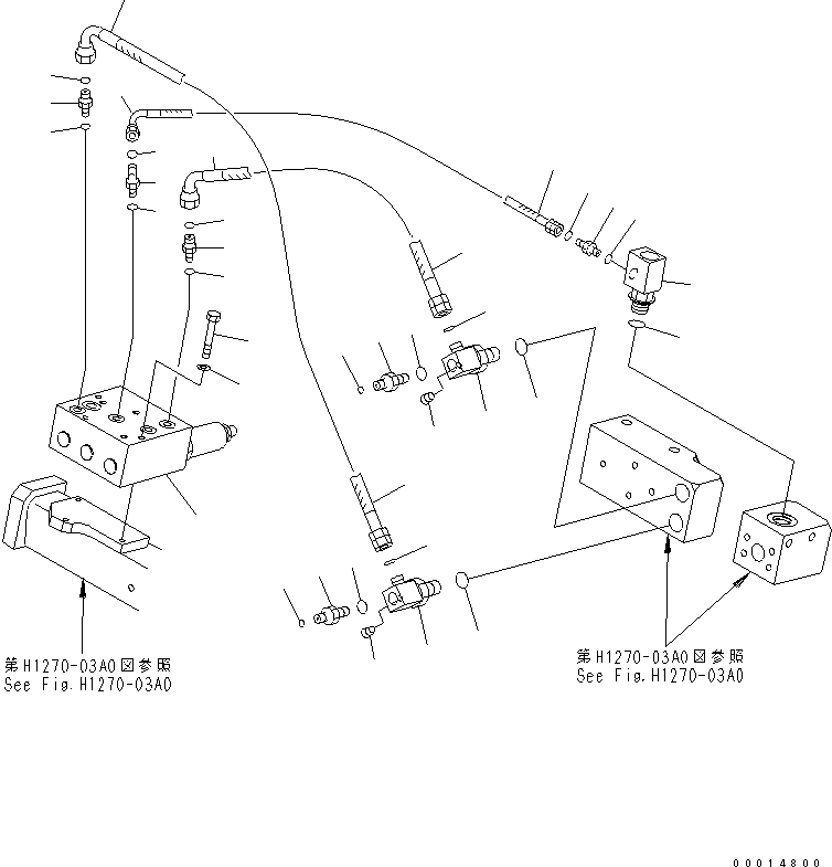 Other Komatsu / BP500-7-M1 S/N 20002-UP(bp500-7r) / ATTCHMENT LINE (DAMPER VALVE) (1/2)(150210 : H1270-08A0)