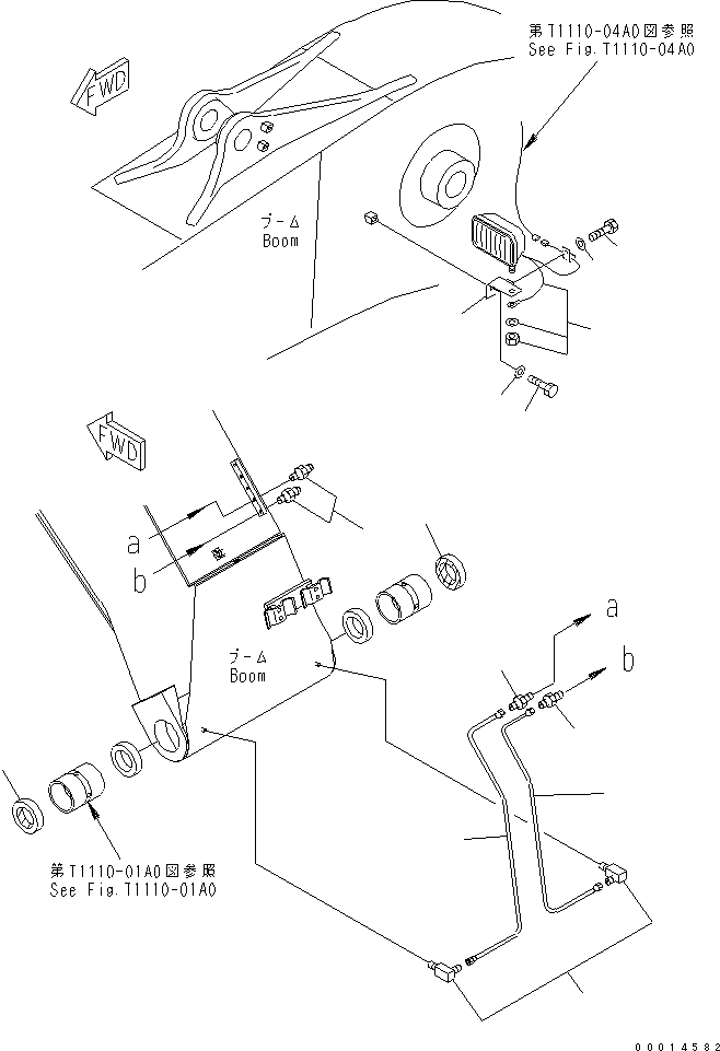Other Komatsu / BP500-7-M1 S/N 20002-UP(bp500-7r) / BOOM (WORKING LAMP AND BOOM FOOT LUBRICATING)(360050 : T1110-05A0)
