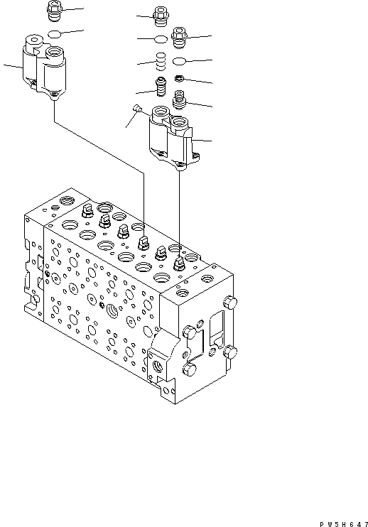 Other Komatsu / BP500-7-M1 S/N 20002-UP(bp500-7r) / MAIN VALVE (3/16)(450300 : Y1660-03A0)