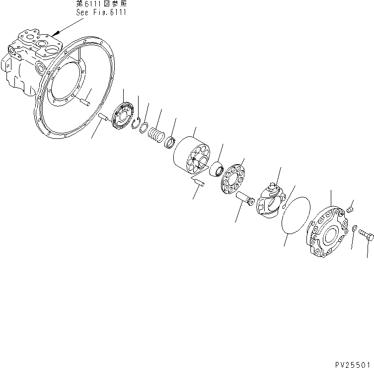Mobile crushers and recyclers Komatsu / BR100RG-1 S/N 1002-UP(br100rgr) / HYDRAULIC PUMP (2/6)(#1101-)(150090 : 6112)
