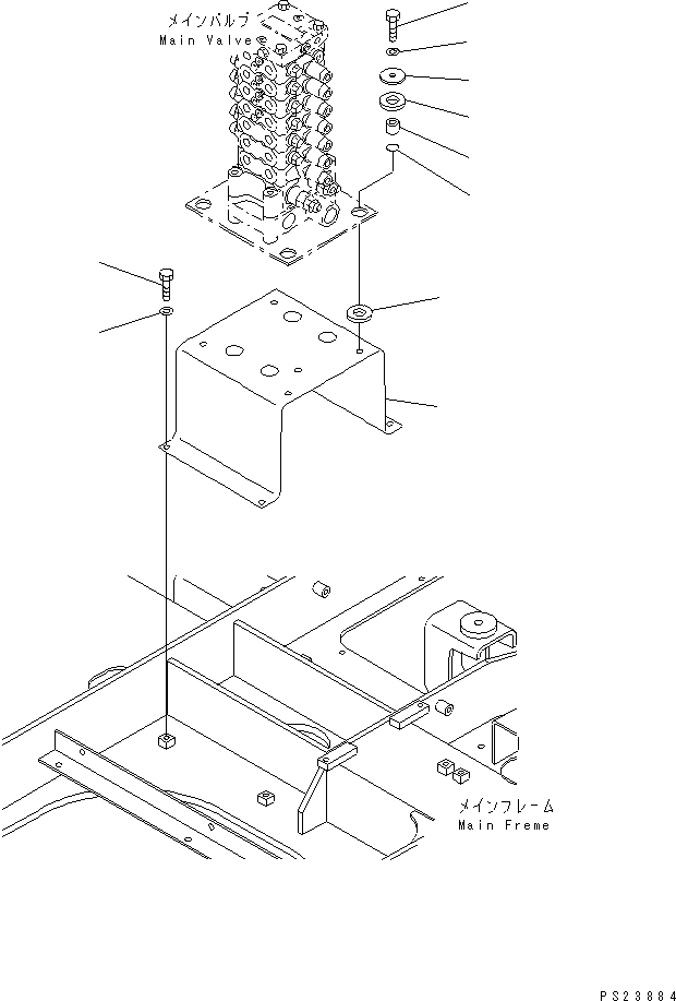 Mobile crushers and recyclers Komatsu / BR100RG-1 S/N 1002-UP(br100rgr) / HYDRAULIC CONTROL VALVE MOUNTING PARTS(#1002-1100)(150140 : 6201)