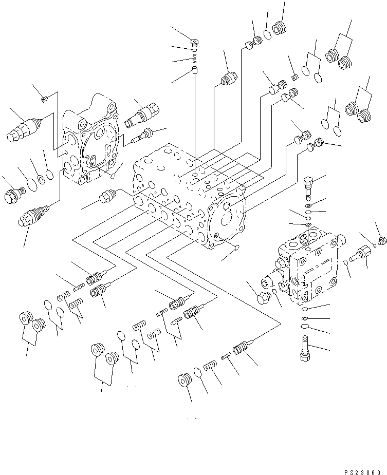 Mobile crushers and recyclers Komatsu / BR100RG-1 S/N 1002-UP(br100rgr) / HYDRAULIC CONTROL VALVE (3/4)(#1002-1012)(150200 : 6213)
