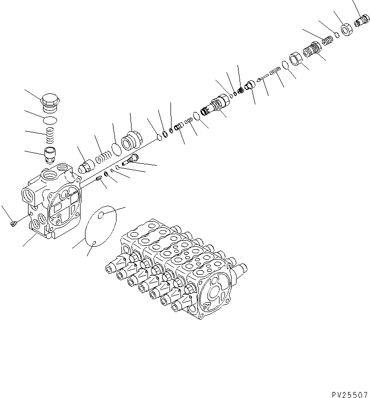 Mobile crushers and recyclers Komatsu / BR100RG-1 S/N 1002-UP(br100rgr) / HYDRAULIC CONTROL VALVE (3/7)(#1101-1208)(150300 : 6303)
