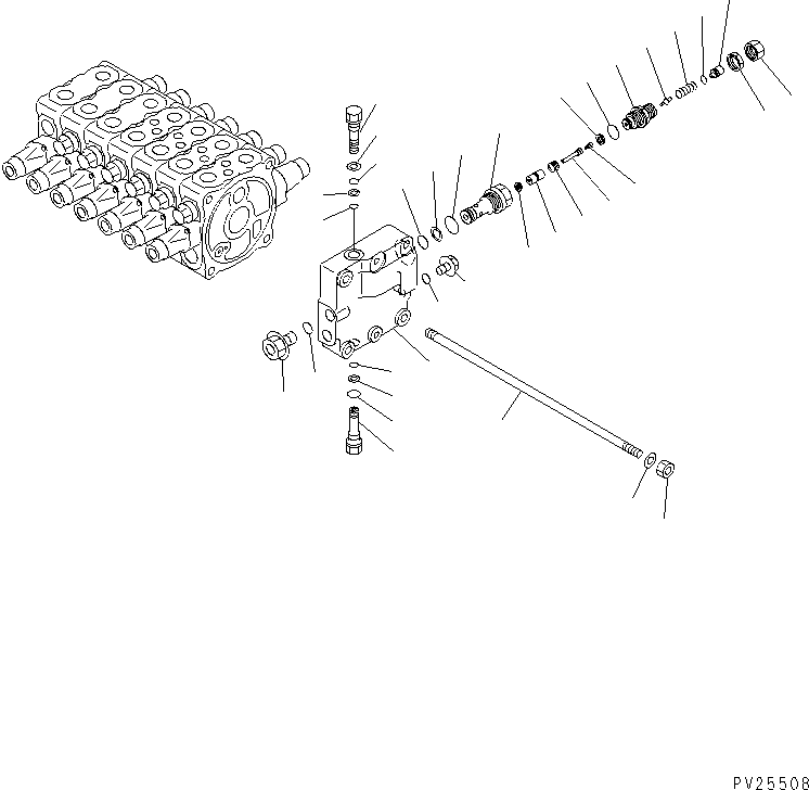 Mobile crushers and recyclers Komatsu / BR100RG-1 S/N 1002-UP(br100rgr) / HYDRAULIC CONTROL VALVE (4/7)(#1101-1208)(150310 : 6304)