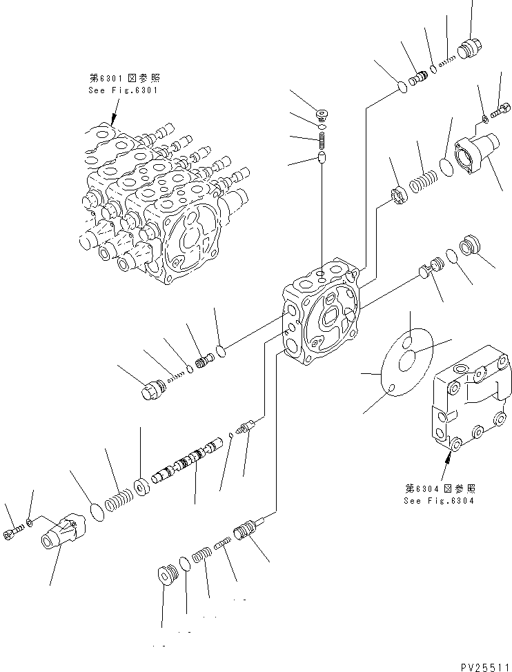 Mobile crushers and recyclers Komatsu / BR100RG-1 S/N 1002-UP(br100rgr) / HYDRAULIC CONTROL VALVE (7/7)(#1101-1208)(150340 : 6307)
