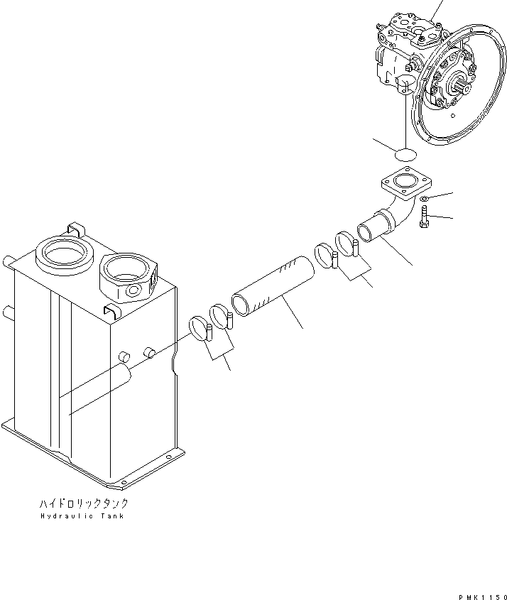 Mobile crushers and recyclers Komatsu / BR100RG-1 S/N 1002-UP(br100rgr) / SUCTION LINE(#1101-)(150440 : 6501A)