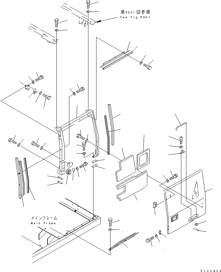 Mobile crushers and recyclers Komatsu / BR200J-1 S/N 1201-UP(br200j0c) / GUARD (3/16) (L.H. DOOR)(120030 : 5003)