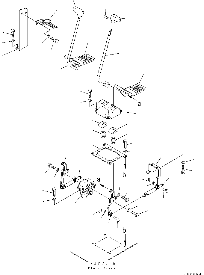 Mobile crushers and recyclers Komatsu / BR200R-1 S/N 1002-UP(br200r-r) / TRAVEL CONTROL LEVER AND LINKAGE(090020 : 4101)