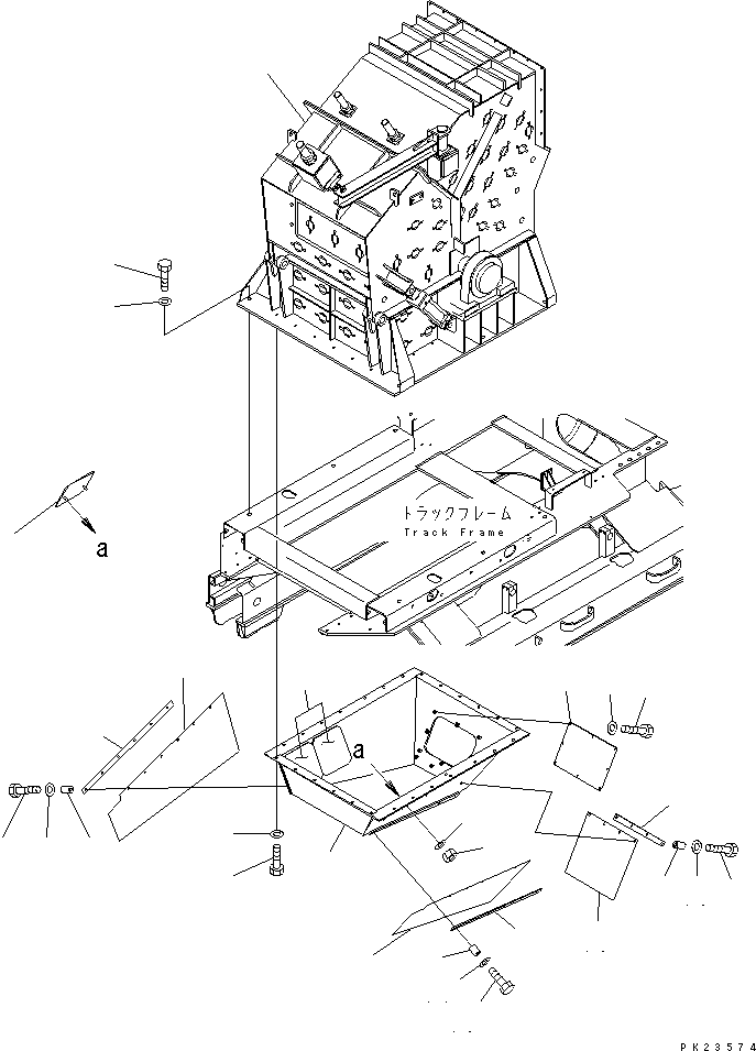 Mobile crushers and recyclers Komatsu / BR200R-1 S/N 1002-UP(br200r-r) / CRUSHER SYSTEM (2/3) (CRUSHER AND UNDER CHUTE)(180020 : 7002)
