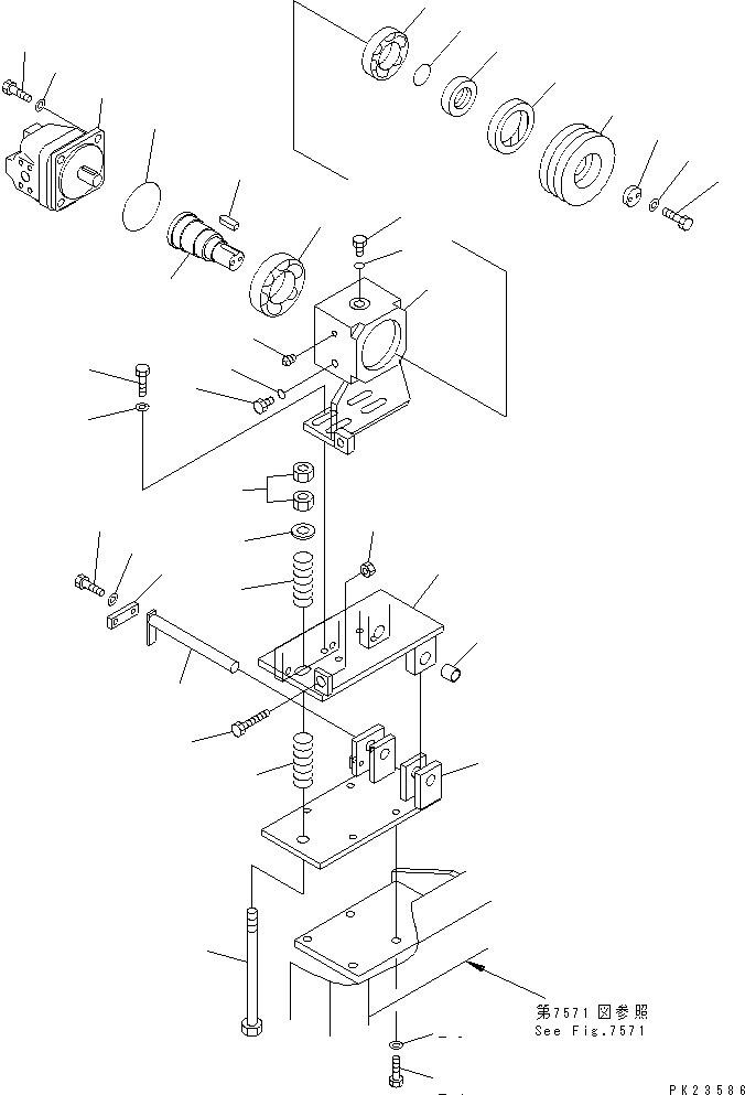 Mobile crushers and recyclers Komatsu / BR200R-1 S/N 1002-UP(br200r-r) / SCREEN SYSTEM  (3/4) (MOTOR)(180310 : 7573)