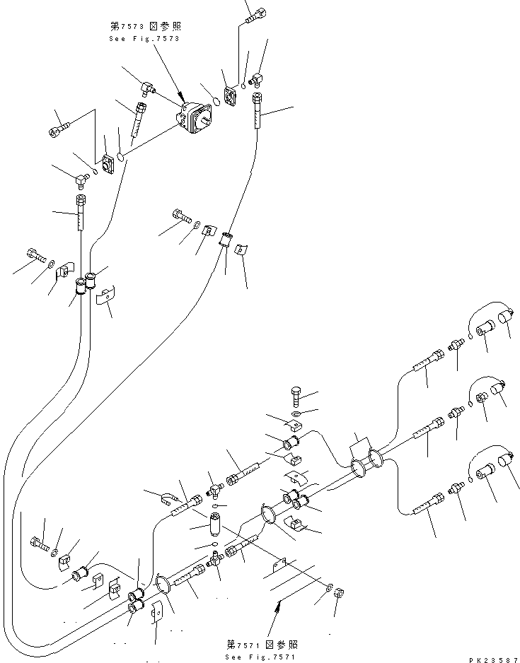 Mobile crushers and recyclers Komatsu / BR200R-1 S/N 1002-UP(br200r-r) / SCREEN SYSTEM  (4/4) (PIPING)(180320 : 7574)
