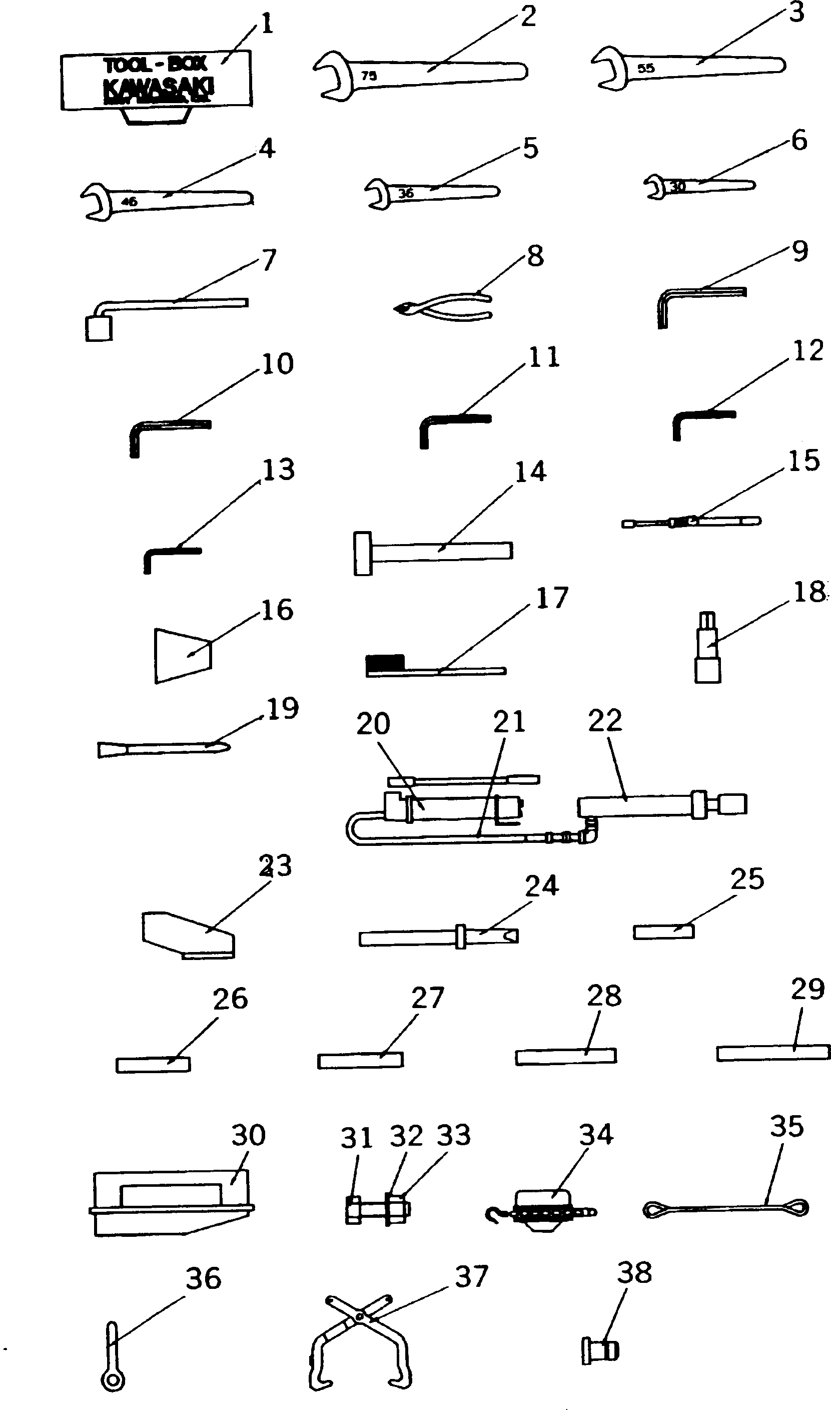 Mobile crushers and recyclers Komatsu / BR200R-1 S/N 1002-UP(br200r-r) / TOOL (FOR CRUSHER)(210030 : 9902)
