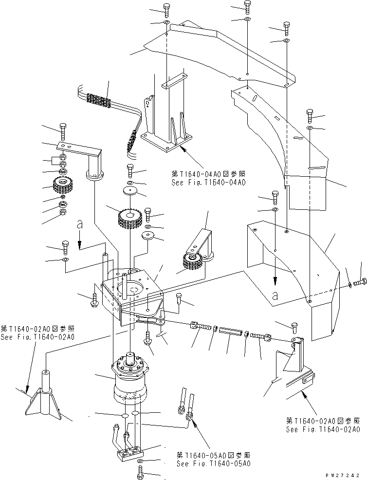 Mobile crushers and recyclers Komatsu / BR200T-1A S/N 1101-UP(br200t0r) / HAMMER MILL AND TUB (MOTOR)(#1101-1197)(360090 : T1640-03A0)