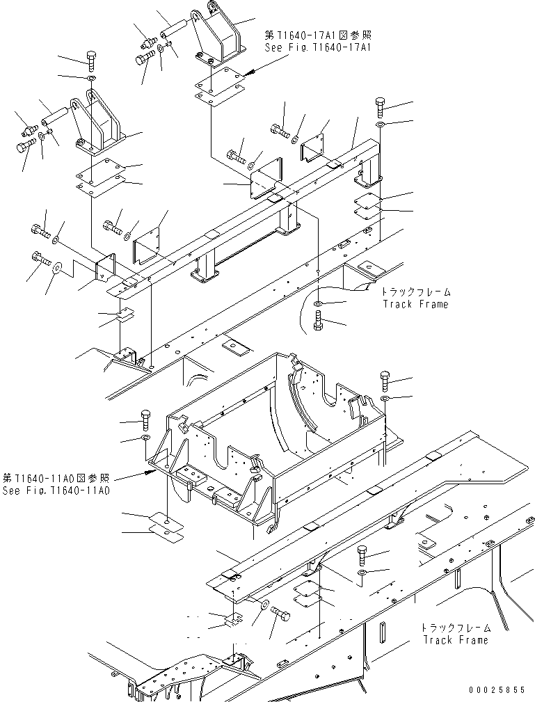 Mobile crushers and recyclers Komatsu / BR200T-1A S/N 1101-UP(br200t0r) / CRUSHER (MOUTING PARTS¤1/2) (-1A)(#1198-)(360390 : T1640-16A2)