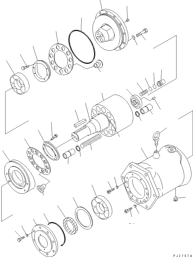Mobile crushers and recyclers Komatsu / BR200T-1A S/N 1101-UP(br200t0r) / TUB MOTOR (INNER PARTS)(360450 : T1640-51A0)