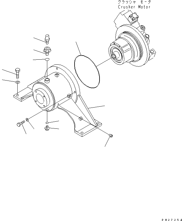 Mobile crushers and recyclers Komatsu / BR200T-1A S/N 1101-UP(br200t0r) / CRUSHER MOTOR MOUNTING PARTS(360490 : T1642-01A0)