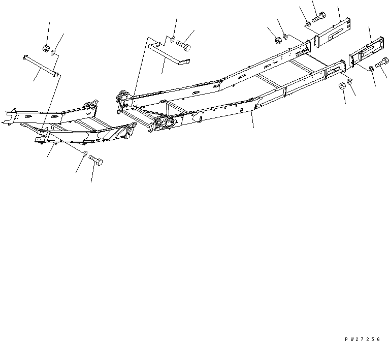 Mobile crushers and recyclers Komatsu / BR200T-1A S/N 1101-UP(br200t0r) / CONVEYOR (INNER PARTS) (FRAME)(360500 : T1660-01A0)