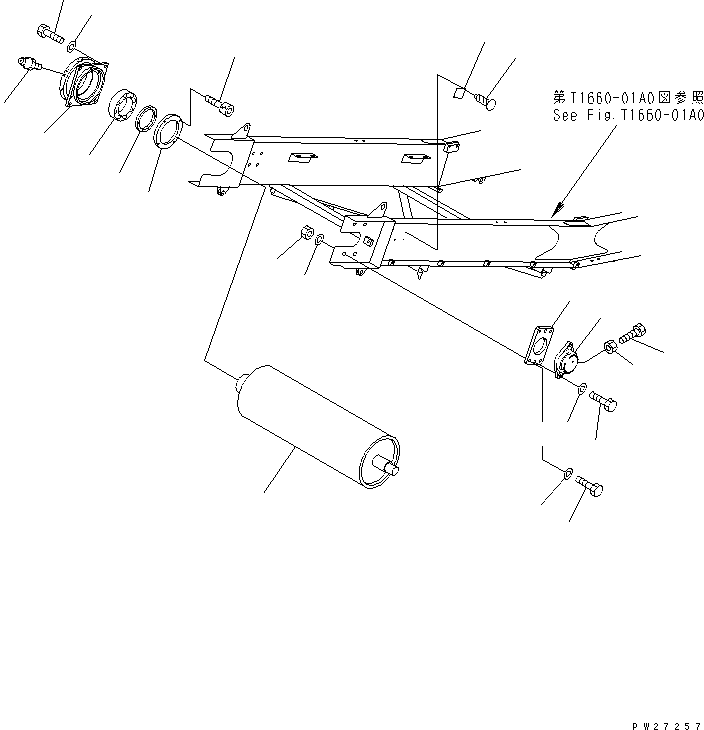 Mobile crushers and recyclers Komatsu / BR200T-1A S/N 1101-UP(br200t0r) / CONVEYOR (INNER PARTS) (HEAD PULLY)(360510 : T1660-02A0)